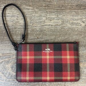 Coach Small Wristlet in Riley Plaid F54461
